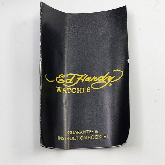 Ed Hardy Quartz Skull Butterfly Rose Leather Purple Watch Japanese Mvmt 3ATM HTF - Picture 5 of 16